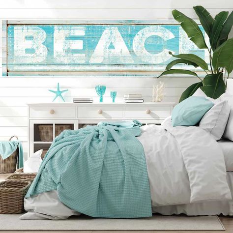 Welcome The Ocean Breeze With Stunning Wall Art – Tailor Made Rooms Home Decor Coastal Farmhouse Wall Decor, Wooden Beach House, Coastal Paint Colors, Beach House Sign, Beach House Wall Decor, Lake House Signs, Beach House Signs, Arrow Sign, Beach Sign