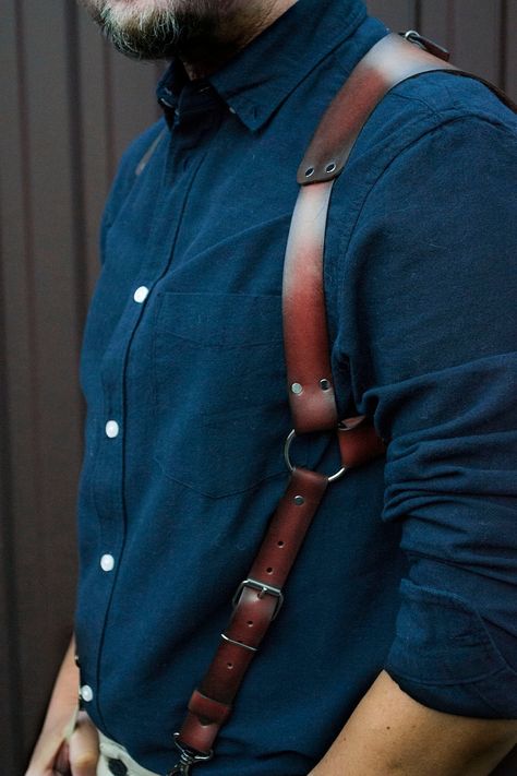 Leather Suspenders Men. Mens Leather Suspenders. Brown Leather - Etsy Australia Brown Leather Suspenders Wedding, Mens Leather Suspenders, Black Leather Suspenders, Leather Suspenders Wedding, Suspenders Men Fashion, Leather Suspenders Men, Groom Suspenders, Wedding Suspenders, Grooms Gift