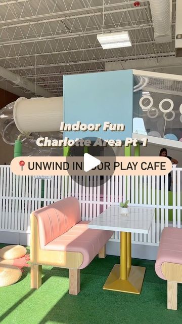 Ravonda | Charlotte Mom Blogger on Instagram: "With all the rain we’ve been having and the weather starting to heat up, I wanted to share some of our favorite indoor spots in the Charlotte area. First up is the @unwindindoorplaycafe in Pineville. An indoor spot on a weekday when it’s not super crowded, is definitely ideal for me when it comes to taking the kids places.
I like this place because I don’t feel overstimulated when I’m there. Which is how I usually feel at parks to be honest. Here I can grab some coffee from their cafe, and sit and watch them play without worrying about my toddler running off somewhere🙌🏽

A few things:
- Grip socks are required (can be purchased for $4)
- Designed for ages 7 and under
- No outside food allowed
- 1 hour play is $12.99, 2 hours is $24.99 and in Coffee Shop With Play Area, Cafe With Kids Play Area, Play Places For Kids Indoor, Play Cafe Ideas Coffee Shop, Kids Cafe Playroom, Play Cafe Ideas, Play Cafe Business, Kids Play Cafe, Indoor Play Cafe