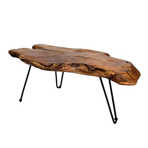 Amazon.com: Natural Wood Edge Teak Coffee Cocktail Table with Clear Lacquer Finish: Kitchen & Dining Square Wood Coffee Table, Rectangle Coffee Table Wood, Coffee Table With Drawers, Natural Teak Wood, Live Edge Coffee Table, Into The Wood, Mid Century Coffee Table, Unique Coffee Table, Teak Coffee Table