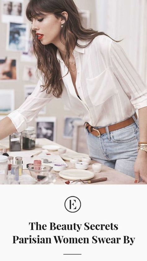 the beauty secrets parisian women swear by #parisian #beautytips #theeverygirl Decent Outfits, Parisian Women, Jeanne Damas, French Beauty, Makes You Beautiful, Look Younger, Beautiful Skin, Cleaning Tips, Fashion Styles