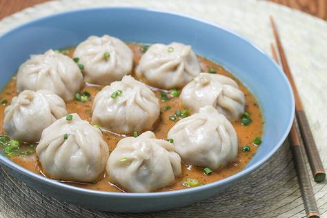 Pork momo, Nepalese style pork dumplings Pork Momo Recipe, Jhol Momo, Nepali Cuisine, Nepali Momo, Momo Recipe, Dragon Food, Coffee And Food, Momos Recipe, Nepali Food