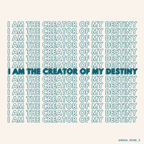 I am the creator of my destiny Destiny Aesthetic, Bardic Inspiration, I Am The Creator, My Destiny, Vibe Quote, Law Of Attraction Affirmations, 2024 Vision, Dream Board, Study Motivation