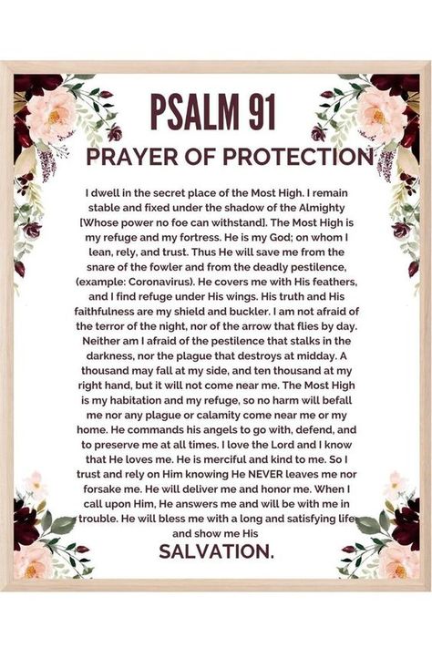 Psalm 91 - Prayer of Protection Printable Instant Download Psalms 91 Prayer, Psalm 91 Prayer Of Protection, Psalms Prayers, Bible Declarations, Prayer Of Protection, Psalm 8, Psalm 91 Prayer, Psalms 23, Prayer For My Son