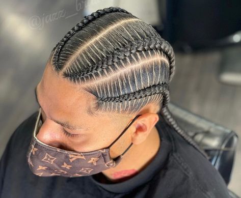 40 Coolest 4 Braids Hairstyles for Men: Step-By-Step Man Braids, Cornrow Designs, S Braids, Boy Braids, Braid Styles For Men, Braids For Men, Boy Braids Hairstyles, Men Braids, Cornrow Hairstyles For Men