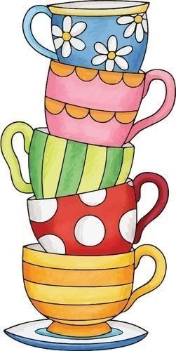 ♔ Croquis "Les Tasses" (Cups) Cup Art, Tea Art, Art Drawings For Kids, Diy Art Painting, الرسومات اللطيفة, Art Drawings Simple, Whimsical Art, Art Drawings Sketches, Drawing For Kids