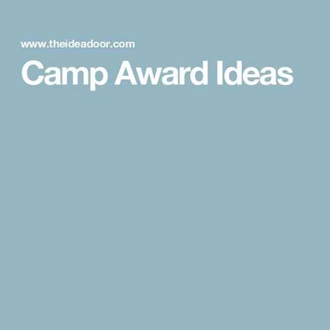 Camp Award Ideas Camp Awards, Cousin Camp, Award Ideas, Bible School, Nature Lover, Camping, Nature