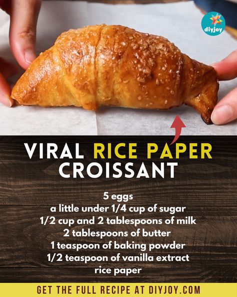 Viral Rice Paper Croissant Croissant Waffle Recipe, Spring Rolls Recipe Shrimp, Using Rice Paper, Gluten Free Croissant, Gf Bread Recipe, Rice Paper Recipes, Shrimp Spring Rolls, Slushie Recipe, Recipe Paper