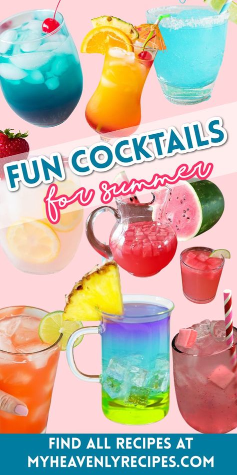 Fun Summer Drinks Alcohol, Girly Cocktails, Drinks Alcohol Recipes Party, Unique Alcoholic Drinks, Summer Mixed Drinks, Fruity Summer Drinks, Drinks To Make At Home, Drinks Alcohol Recipes Easy, Drinks For Summer