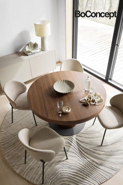 Round Dinning Room Table, Circle Dining Table, Round Dining Room Table, Circular Dining Table, Round Dining Table Sets, Stylish Dining Room, Round Dining Room, Dining Setting, Dinning Room Design