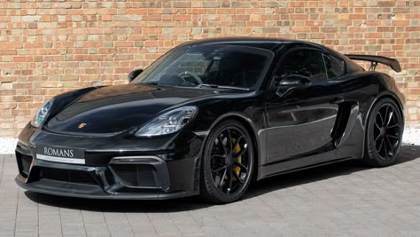 Specced out and blacked⚫️our 718 GT4 comes equipped with the Clubsport Pack, Porsche Ceramic Composite Brakes & more! #PorscheCayman #718GT4 #RomansInternational Porche 718, Porsche 718 Cayman Gts, Porche Car, Porsche 718 Gt4, Car Aesthetic Wallpaper, Porsche Gt4, 718 Cayman Gt4, Car Aesthetic Interior, Car Accessories Aesthetic