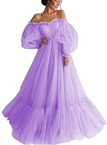 The sleeves not the bottom Puffy Sleeve Prom Dress, Ball Gowns For Women, Prom Purple, Sweetheart Evening Dress, Pastel Violet, Tulle Long Prom Dress, Tulle Ruffles, Ruffle Prom Dress, Purple Dresses