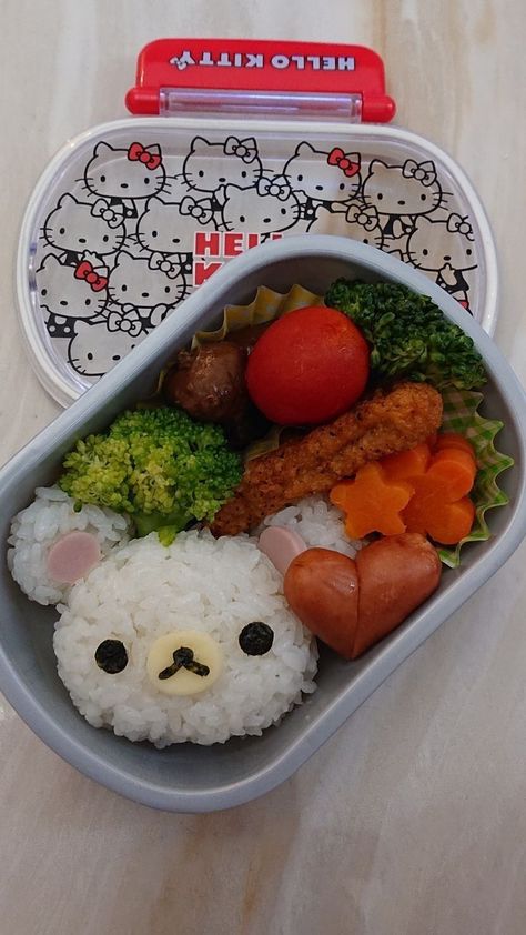 Japanese Kawaii Food, Kotak Bento, Kids Lunch Box Meals, Bento Box Lunch For Kids, Bento Box Recipes, Cute Bento Boxes, Japanese Food Bento, Cute Lunch Boxes, Japanese Bento Box