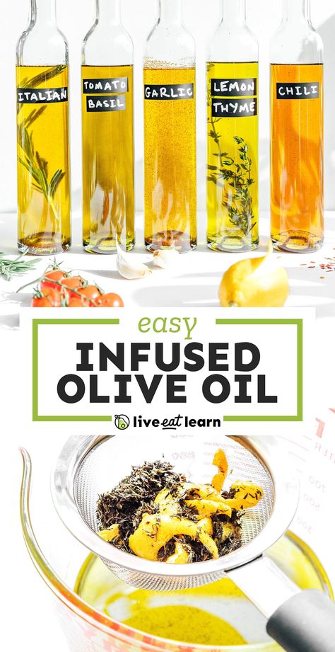 Infused Oil Recipes, Herb Infused Olive Oil, Gift Recipes, Garlic Infused Olive Oil, Basil Olive Oil, Flavored Olive Oil, Recipe Italian, Olive Oil Recipes, Infused Oil