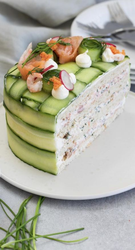 Swedish Sandwich, Sandwich Torte, Eggs Ideas, Sandwich Cake, Tea Party Food, Party Food Platters, Ideas For Easter, Swedish Recipes, Tea Sandwiches