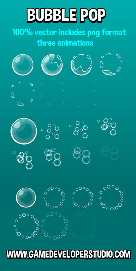 Bubble Drawing Digital, Ball Bouncing Animation Frames, Bubble Popping Animation, Frame Animation Drawings, Bubble Drawing Reference, Bubble Pop Animation, Bubble Animation Gif, Pixel Art Bubbles, Bubble Tutorial Drawing