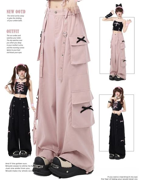 Alt Outfits Pants, Kawaii Pants, Pink Pants Outfit, Pretty Jeans, Pink Cargo Pants, Wide Leg Cargo Pants, Alt Outfits, Cute Pants, Classy Casual Outfits