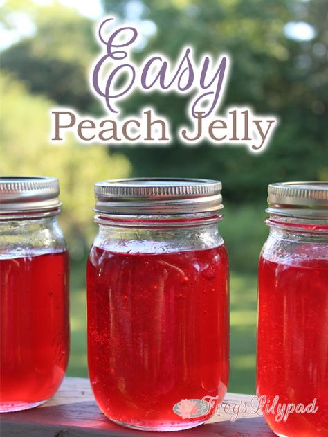 Canning Peach Jelly, How To Make Peach Jelly, Peach Peel Jelly Recipe, Juice Jelly Recipes, What To Do With Peach Juice, Jello Jelly Recipes, Jelly From Juice Recipes, Peach Preserves Recipe Easy, Nectarine Jelly Recipe