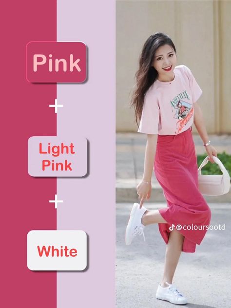 Pink Color Combinations Outfit, Color Combinations For Clothes Women, Peony Aesthetic, Stylish Kurtis Design, Mix Match Outfits, Colour Combinations Fashion, Fashion Kawaii, Street Outfits, Color Combos Outfit