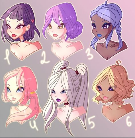 Winx Hairstyles Base, Winx Club Drawings Pencil, Winx Club Hairstyles, Winx Hairstyles, V Model, Image Spiderman, Drawing Hair Tutorial, Fairy Artwork, Cute Anime