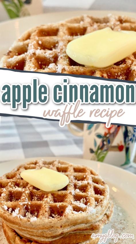 Apple Waffles Recipe, Easy Yummy Breakfast Ideas Healthy, Dash Waffle Recipes, Waffle Recipe For One, Cinnamon Waffle Recipe, Apple Curriculum, Apple Cinnamon Waffles Recipes, Apple Waffle Recipe, Waffle Recipe Easy