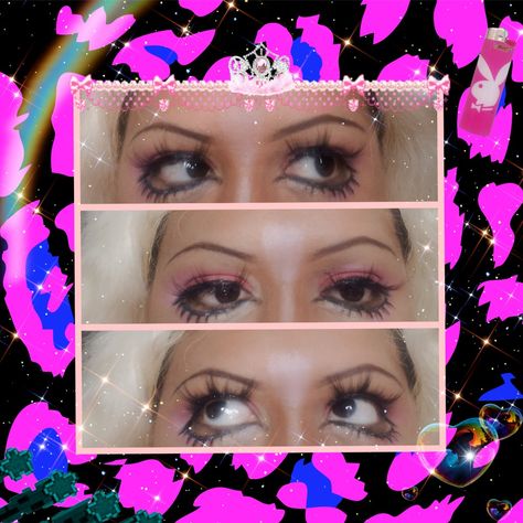 Haaady gaijin gyaru baby gal westerner half hooded eye make scene 2009 era gyaru style appreciation lower lashes ioni lashes colourpop Western Gyaru, Gyaru Tutorial, Haady Gyaru, Gyaru Eye Makeup, Ioni Lashes, Gaijin Gyaru, Gyaru Style, Gyaru Makeup, Lower Lashes