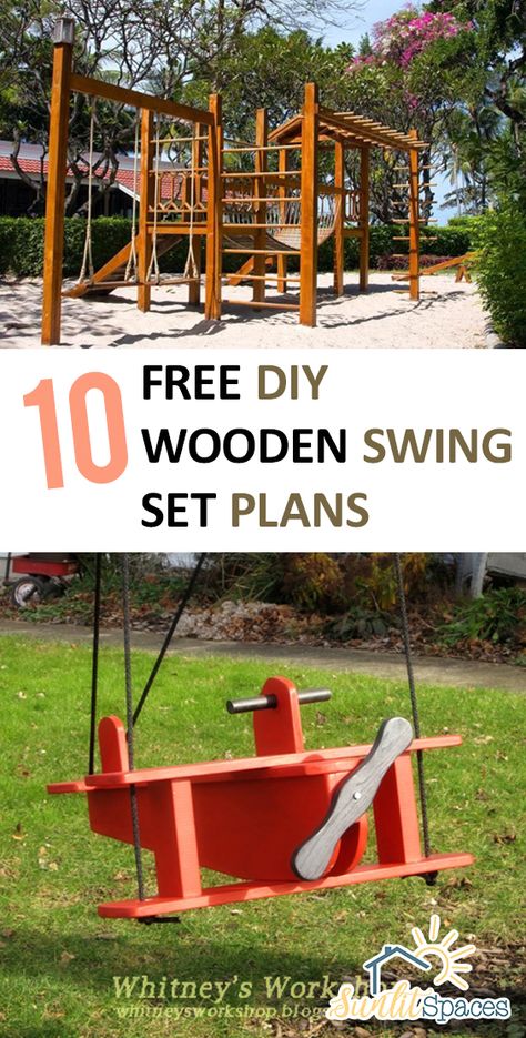 Diy Wood Porch, Playset Backyard, Diy Playset, Playground Garden, Playset Plans, Swing Set Plans, Diy Kids Playground, Swing Set Diy, Floor Lanterns