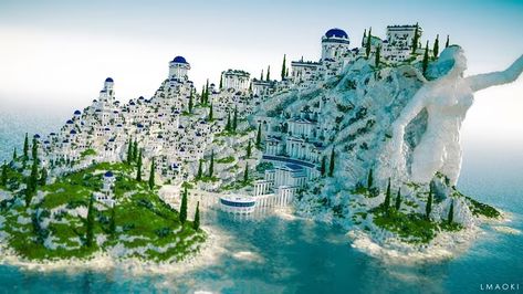 The Mountain and the Village | Minecraft Minecraft Villages, Island Minecraft, Minecraft Id, Village Minecraft, Minecraft Mountain, Greek Village, Minecraft Village, Enchanted Book, Greek Tragedy