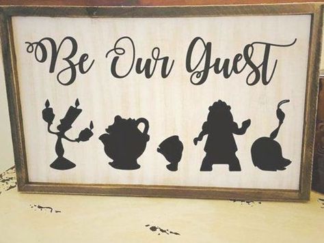 Be Our Guest Sign, Disney Wall Decor, Alice In Wonderland Gifts, Disney Diy Crafts, Disney Room Decor, Disney Sign, Disney Rooms, Be Our Guest, Disney Kitchen