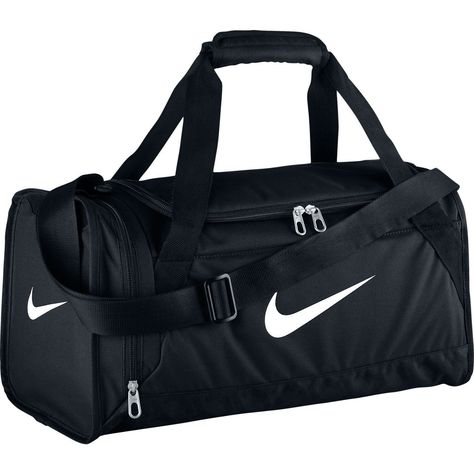 Nike Brasilia 6 Duffel Bag Black/White Size X-Small Nike Gym Bag, Nike Duffle Bag, Mochila Nike, Small Duffle Bag, Sport Nike, Nike Bags, Nike Outlet, Workout Essentials, Duffel Bags