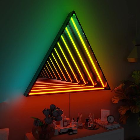 Led Infinity Mirror, Triangle Mirror, 3d Triangle, 3d Mirror, Infinity Mirror, Mirror Lamp, Light Magic, Light Sculpture, Rgb Color