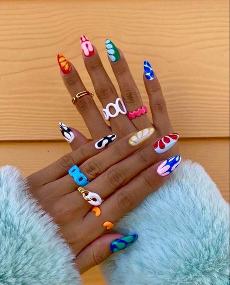 The art of nails Almond Funky Nails, Almond Designs Nails, Nails Designs Almond, Almond Designs, Occasion Nails, Summerville Sc, Pastel Nail Art, Colors Nails, 2023 Nails