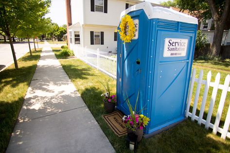 How To Decorate A Porta Potty, Port A Potty Decorations, Decorate Porta Potty For Wedding, Port A Potty Ideas, Portapotty Decorations, Portapotty Ideas, Porta Potty Decorating Ideas, Porta Potty Wedding, Porta Potty Ideas