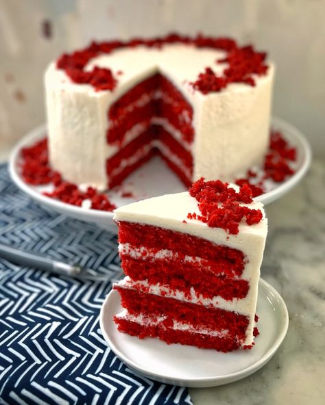 Grandma Pheifer’s Red Velvet Cake with Heritage Frosting Red Velvet Cake Ingredients, Red Velvet Frosting, Red Velvet Recipes, Make Cream Cheese, Homemade Frosting, Chocolate Sprinkles, Box Cake Mix, Never Go Back, Bundt Cakes Recipes