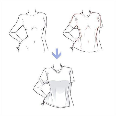 Shirt Drawing, Entertaining Kitchen, Drawing Faces, Poses References, Digital Painting Tutorials, Figure Drawing Reference, Guided Drawing, Anime Drawings Tutorials, Drawing Clothes