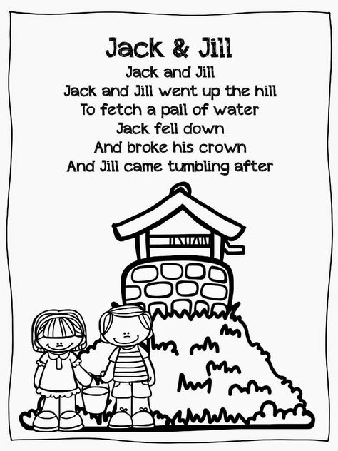 Jack and Jill Literacy Freebie Free Nursery Rhymes, Nursery Rhymes Preschool Crafts, Nursery Ryhmes, Nursery Rhyme Crafts, Rhyming Worksheet, Nursery Rhymes Preschool, Nursery Rhymes Activities, Preschool Resources, Classroom Freebies