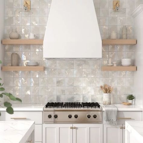 Santorini Hot Glass Tile Patterned Backsplash Tile, Kitchen 2024, Diy Backsplash, Kitchen Backsplash Designs, Glass Tile Backsplash, Backsplash Designs, Glass Backsplash, Video Tiktok, Backsplash Ideas