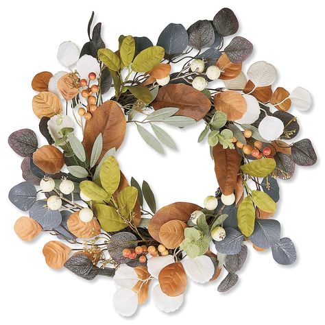 PRICES MAY VARY. Handmade Wreath: Colorful seasonal touches, berries, twigs, and fall leaves embellish this beautiful wreath. Versatile Seasonal Décor: Decorate your front door, wall or mantle for the holidays. Make sure to keep under cover, away from weather. Table Décor: Makes a great centerpiece for your dinner table. Generous Size: Larger than most wreaths measuring 18" in diameter Bring the autumn forest indoors as a wreath or a centerpiece. Natural-looking harvest wreath brightens indoor/o Thanksgiving Door Decorations, Baby Gift Wrapping, Nature Symbols, Decorative Hand Towels, Harvest Wreath, Halloween Treat Bags, Berry Wreath, Christmas Stockings Personalized, Blanket Gift