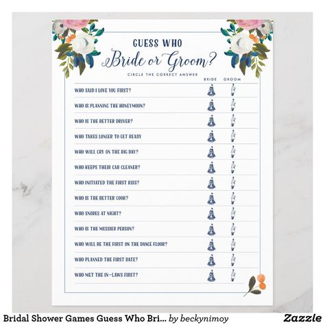 Bridal Shower Games Guess Who Bride or Groom Game Questions For Groom Bridal Shower Game, Bride And Groom Question Game Funny, Guess Who Bride Or Groom, Bridal Shower Game Groom Quiz, Bachelorette Party Games Groom Quiz, Bridal Shower Question Game, Bridal Shower Questions, Couple Shower Games, Bridal Shower Decorations Diy