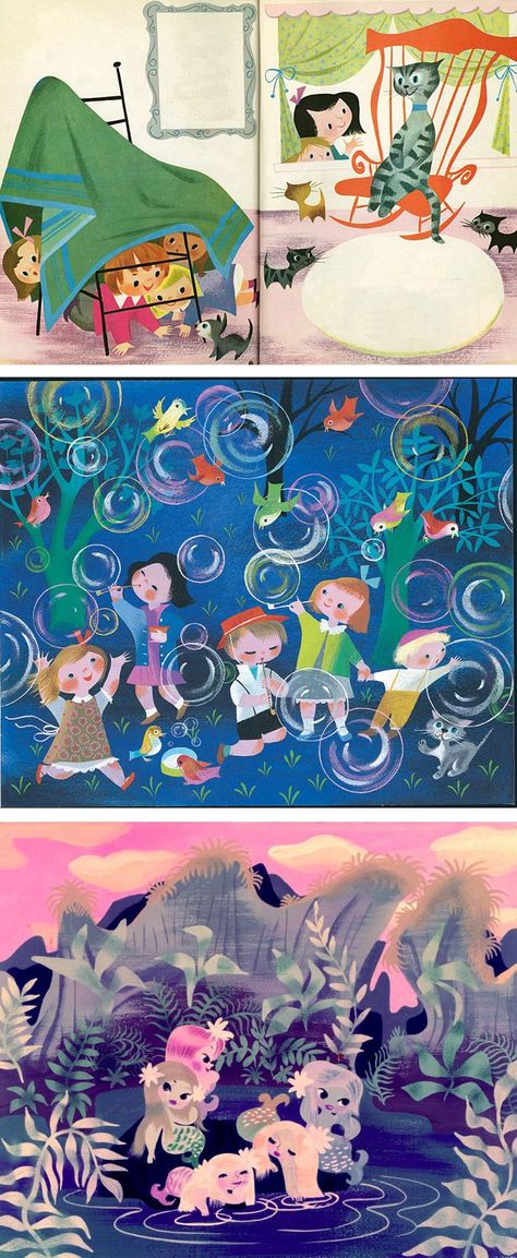 Mary Blair Illustration, Golden Illustration, Mary Blair Art, Concept Art Landscape, Books Illustration, Mary Blair, Art Steampunk, Illustration Art Kids, 동화 삽화