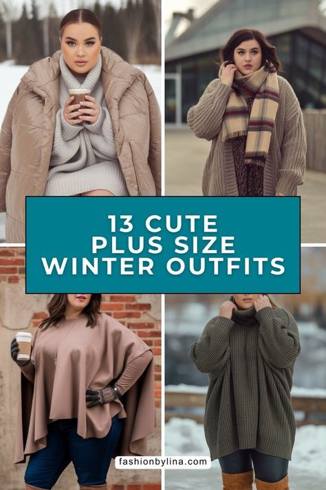 Check out 13 trendy plus-size winter outfits that are both cozy and cute. These looks offer stylish solutions for staying comfortable in the colder months. Curvy Winter Outfits Plus Size, Winter Curvy Outfits, Winter Outfits Plus Size Curvy, Fall Winter Outfits Plus Size, Curvy Winter Fashion, Winter Outfit Guide, Trendy Plus Size Outfits, Curvy Winter Outfits, Snow Outfits For Women