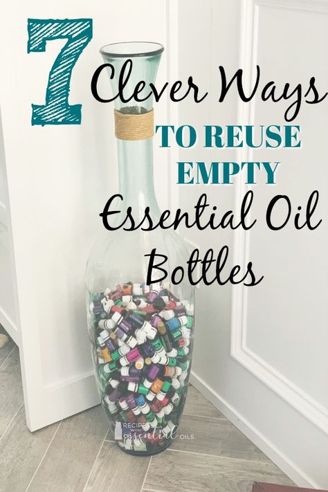 Waste not, want not! Don't throw empty essential oil bottles away. Resue and repurpose them! Here are 7 clever ways to reuse the bottles, plus tips on on how to remove the lables. #EOHacks #YLEO #essentialoiltips How To Clean Essential Oil Bottles, How To Store Essential Oils Ideas, Learning Herbs, Doterra Blends, Diffuser Oils, Essential Oil Beauty, Essential Oils For Pain, Yl Oils, Diy Essentials