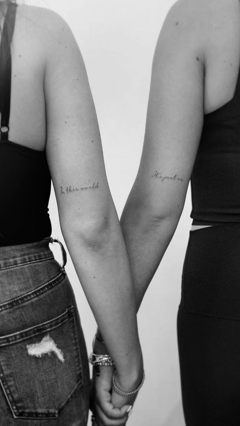 Quotes For Best Friends Tattoo, Cute Tattoos With Meaning Best Friends, Bestie Quote Tattoos, Quote Tattoos For Best Friends, Best Friend Tattoos Matching Meaningful, Tattoo Designs Sisters, Sentimental Sister Tattoos, Tattoos For Best Friends Meaningful, Best Friend Quotes Tattoos