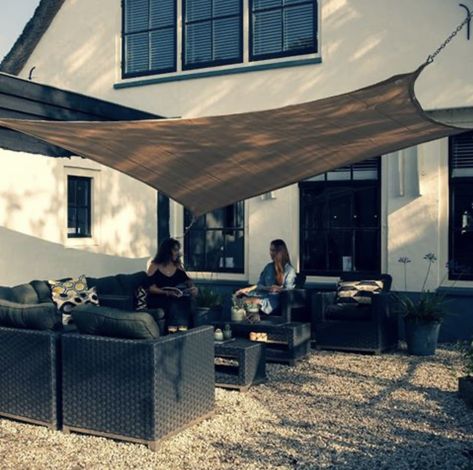 Triangle Shade Sail, Outside Seating Area, Sail Canopies, Square Shades, Garden Parasols, Sun Sail Shade, Getaway Cabins, Shade Sail, Garden Structures