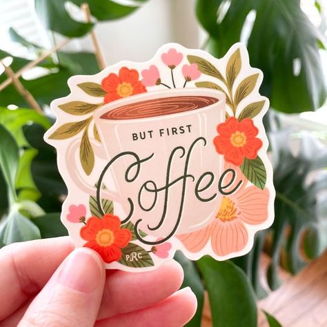 NEW! But First Coffee Sticker Sticker #sticker Stickers #stickers freesticker #freesticker freestickers #freestickers free download sticker #freedownloadsticker 11.280 Cricut Stickers Ideas, Coffee Elements, Trending Stickers, Sticker Design Inspiration, Stickers Design, Tumbler Stickers, Bullfinch, Sticker Designs, Coffee Stickers