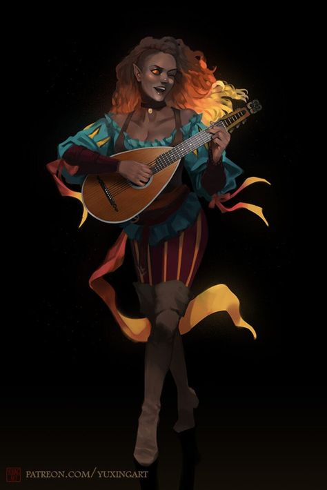 Aasimar Wizard, Fire Genasi Female, Quick Outfit Ideas, Fire Genasi, Fantasy Classes, Dnd Portraits, Dnd Bard, Dnd Campaign, Dnd Races