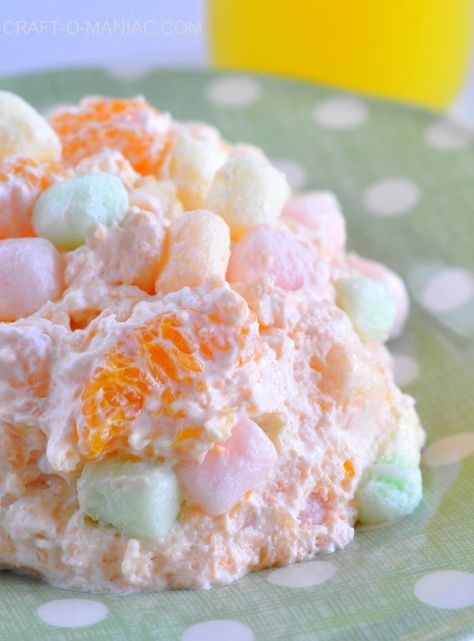 Easter Jello Salad, Fruit Fluff Salad, Recipe Marshmallows, Jello Fruit Salad, Easter Jello, Jello Salad Recipes, Fruit Fluff, Jello Fruit, Marshmallow Salad