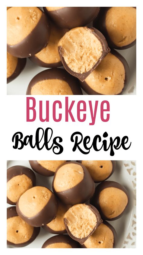 Pb Balls No Bake, Buck Eye Balls, Jif Buckeye Recipe, Buckeyes Recipe Easy, Christmas No Bake, Buckeye Balls Recipe, Buckeye Recipe Easy, Chocolate Covered Peanut Butter Balls, Chocolate Buckeyes