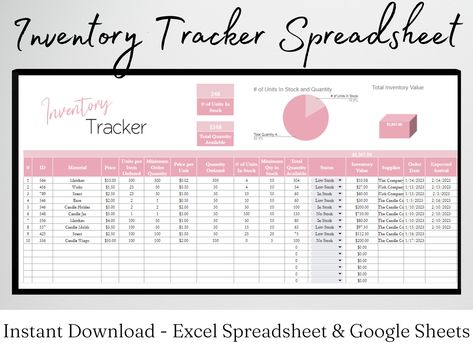 Inventory Tracker Google Sheets, Inventory List, Inventory Spreadsheet, Inventory Log, Inventory Tracker Excel, Inventory Google Sheet Organisation, Google Sheets Inventory Template, Craft Supplies Inventory, Inventory Management Templates, Inventory Spreadsheet, Inventory Sheet, Inventory Organization, Inventory Tracker, Business Inventory