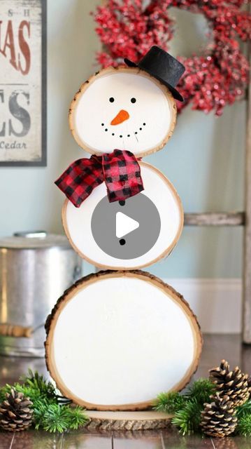 Jennifer - Crafts | DIY Home | Recipes on Instagram: "A two-for-one reversible craft you’ll be able to enjoy for two seasons! 🎃☃️ 

SAVE this idea for your next craft night. The full instructions and sources are linked in my profile.

The wood slice pumpkins are such a fun porch decoration for fall, then flip it around to the snowman and you’ve got an adorable winter decoration!

TAG a friend you want to make this with, then follow along @thecraftpatch for more creative crafts, DIY’s, home decor, recipes and holiday fun.

#fallcrafts #porchdecor #craftideas #seasonaldecor #diydecor #diycrafts #craftblogger #crafts" Birch Wood Slices Crafts, Snowman Pumpkin Reversible Wood, Snowmen Made Out Of Wood, Snowman Made Of Wood, Wood Slice Snowman Diy, Log Snowman Diy Wood Slices, Snowman Made Out Of Wood, Snowman Decorations Diy, Wood Snowman Crafts